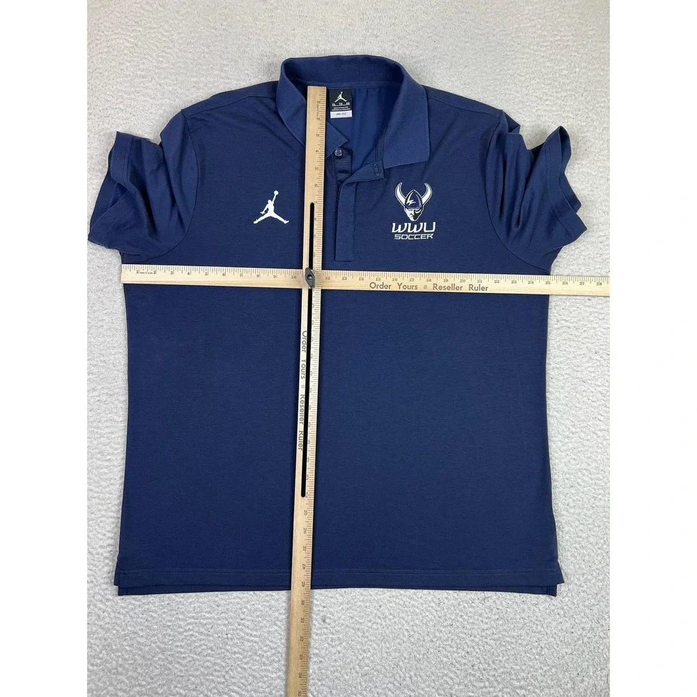 Western Washington Vikings Shirt Mens XL Blue College Soccer Jordan Dri Fit Polo